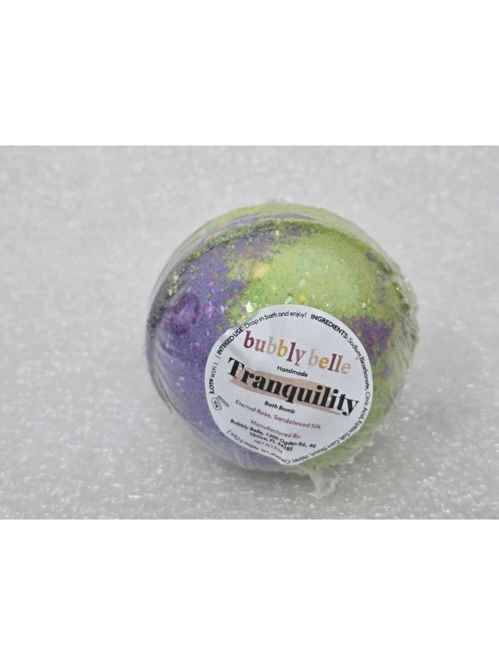 Bubbly Belle Tranquility Handmade Bath Bomb With Eternal Rose & Sandalwood Silk